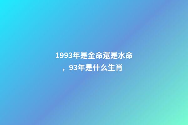 1993年是金命還是水命，93年是什么生肖